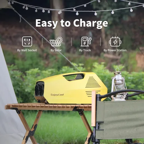 Miniatura 7 de Aire acondicionado portátil, bajo consumo de energía de 220 W, 24 V CC, aire acondicionado de tienda de campaña 2380BTU, CA de enfriamiento rápido