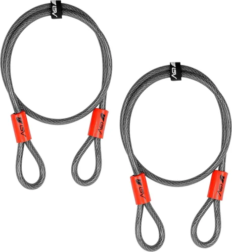Miniatura 9 de BV Candado de seguridad de cable resistente de 4 pies con bucles – Cable de alambre trenzado de acero extra grueso de 10 mm (3/8"), resistente a