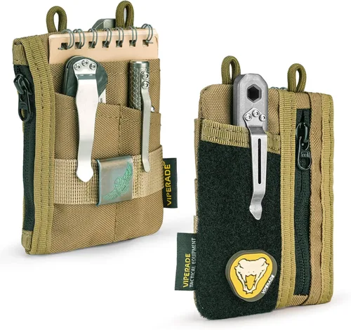 Miniatura 10 de VIPERADE VE18-S Bolsa pequeña EDC, organizador de bolsillo EDC mini para hombres, organizador de bolsillo EDC, bolsa multiherramienta con 3 ranuras