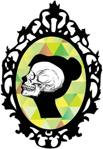 Colorful Esqueleto Cameo calcomanía decorativo para pared, diseño de calavera calcomanía decorativo para pared por chromantics