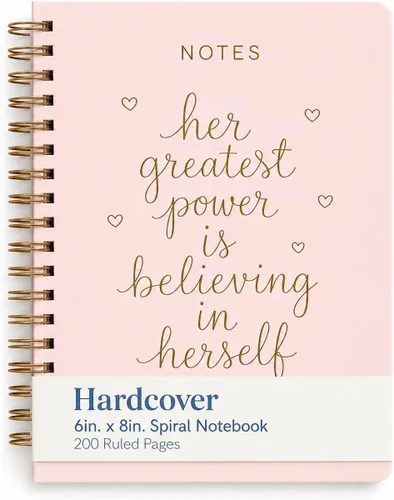 WORLD TRAVELER Dayna Lee Collection - Cuaderno de espiral de tapa dura de 6 x 8 pulgadas, con 200 páginas forradas para escribir notas o uso en la