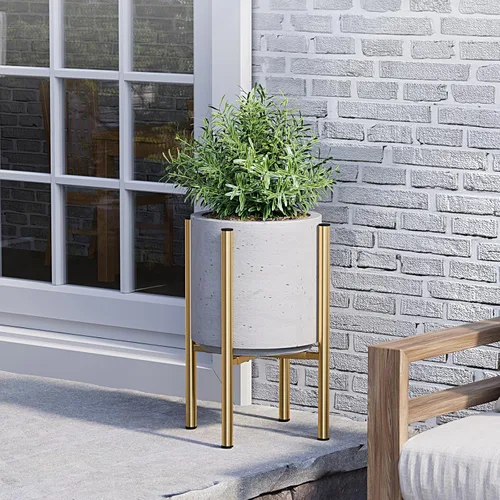 Miniatura 12 de Soporte ajustable de metal para plantas de interior, macetas de 8 a 14 pulgadas, soporte moderno de mediados de siglo, resistente carga de 160