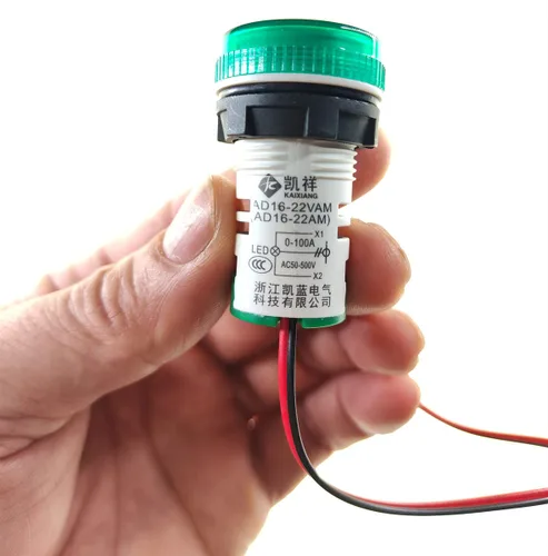Miniatura 3 de Indicador de corriente y voltaje de CA de 3 piezas con pantalla de dos dígitos, monitor de instrumentos de medición multifunción LED de cabeza Verde