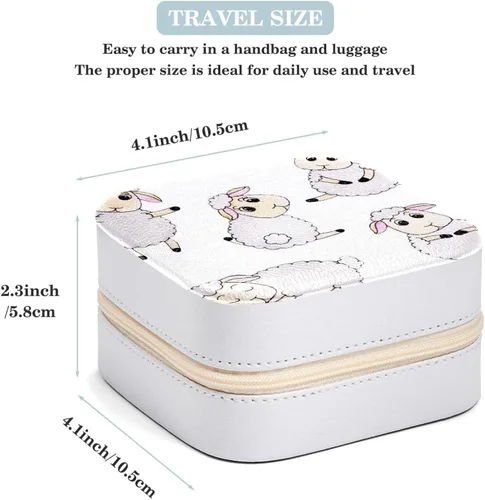 Miniatura 3 de Caja organizadora de joyas de piel sintética pequeña, bonita oveja