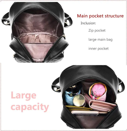 Miniatura 6 de Mochila de cuero pequeña para mujer mochila de viaje casual para niñas S