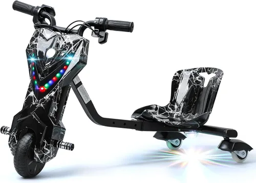 Triciclo de deriva, triciclo de deriva de rueda grande para mayores de 8 años, con marco de acero fuerte, triciclo para niños con asiento ajustable