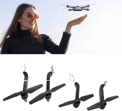 Miniatura 4 de RiToEasysports Piezas de drones, 4PCS Drone Motor Brazos con Hélices Drones de Plástico Marco Partes para E88 E99 E10 RC Cuadricóptero Plegable