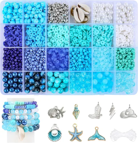 Miniatura 9 de Miss Rabbit Cuentas de pony de 24 colores para la fabricación de joyas, cuentas de pelo para trenzas con cuentas de pelo, kit de pulseras Kandi 24