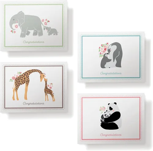 Miniatura 3 de Twigs Papel – Surtido de tarjetas de felicitación para baby shower en blanco con sobres, tarjetas de felicitación para niños y niñas, tarjetas
