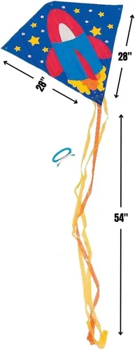 Miniatura 2 de Fun Express - Paquete surtido de cometas voladoras de 28 x 28 pulgadas con colas de 54 pulgadas, estilos y colores surtidos, 200 pies de cuerda