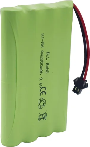 Miniatura 5 de Batería recargable AA de 9.6 V 2800 mAh con enchufe SM-2P con cable de carga USB para juguetes RC coches, camiones, tanques, vehículos