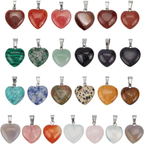 Miniatura 7 de PH PandaHall 50 dijes de cruz de piedra de 10 colores, colgantes de cristal de cuarzo cruzado para Pascua, San Valentín, Eid Mubarak Ramadán