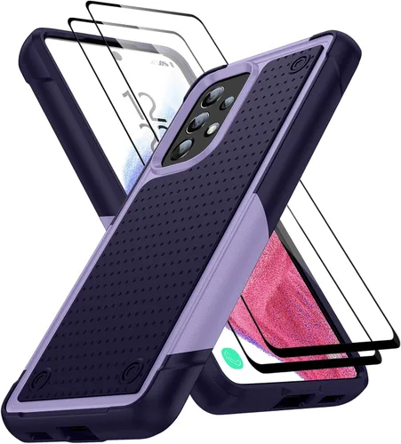 Miniatura 40 de Jeylly Compatible con Samsung Galaxy A22 5G Funda, Funda Samsung A22 5G con 2pcs protectores de pantalla de vidrio templado