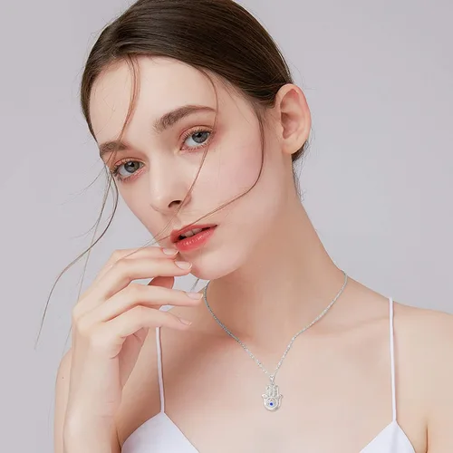 Miniatura 5 de PELOVNY Collares para mujer, regalo para el día de la madre, collar de plata de ley 925, colgante de mano de Fatima, árbol de fatima, elefante