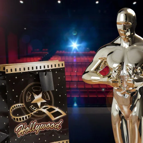 Miniatura 2 de Bolsas de regalo medianas de Hollywood con etiquetas, juego de 12, suministros para fiestas de premios y noches de cine