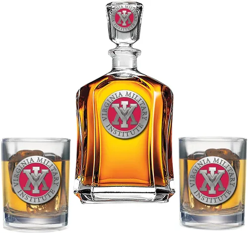 Miniatura 22 de Heritage Pewter Juego de decantador Appalachian State con 2 vasos combinados, vertedor de 24 onzas con 2 vasos dobles antiguos, vidrio de peltre