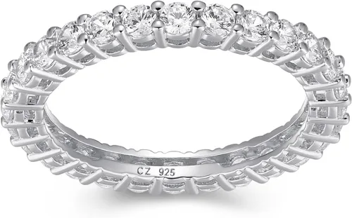 Miniatura 7 de Amazon Essentials Eternity Band - Anillo de plata de ley con circonita cúbica