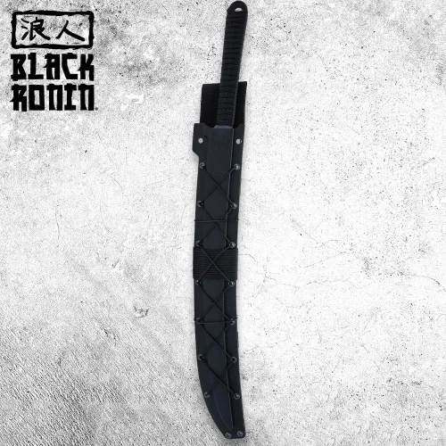 Miniatura 3 de Black Ronin Combat Wakizashi Sword with Injection Molded Sheath Stainless Steel Blade Cord-Wrapped Handle