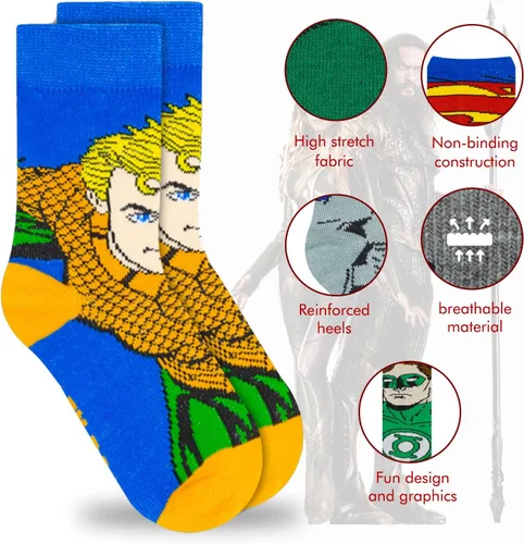 Miniatura 2 de DC Comics Calcetines para niños, paquete de 10 calcetines para niños, calcetines para niños pequeños con The Batman, Superman, Wonder Woman y Flash