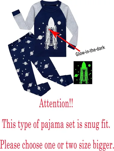 Miniatura 2 de Family Feeling - Conjunto de 2 piezas de pijama de Navidad a rayas para niños y niñas, 100% algodón
