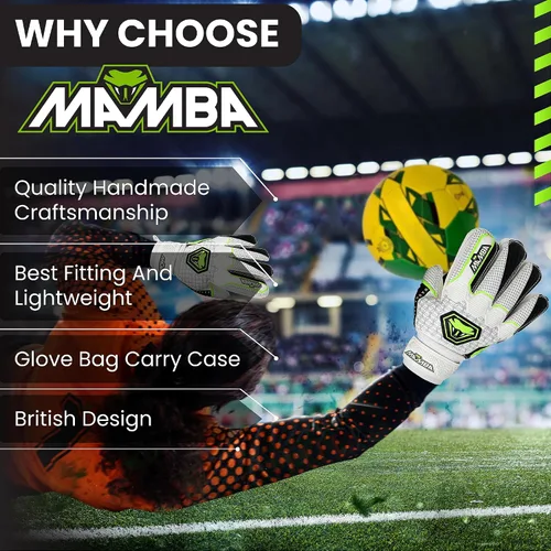 Miniatura 4 de MAMBA Reflex Guantes de portero Juvenil/Adulto Palma de látex de calidad y mano trasera Protección extraíble para la columna vertebral