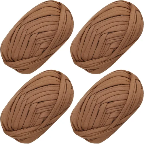 Miniatura 45 de 2 piezas de tela elástica para camisetas, hilo de crochet para tejer DIY, hilo de punto grueso tipo espagueti para proyectos de bolsos, mantas