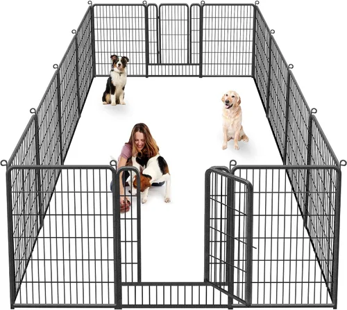 Corralito para perros, 40 pulgadas de altura, 14 paneles de valla resistente para perros con puerta, corral de ejercicio antioxidante para perros