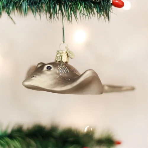 Miniatura 2 de Old World Christmas Stingray - Adorno de cristal soplado para árbol de Navidad, decoración navideña artesanal, colección de mar