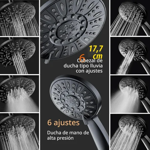 Miniatura 3 de AquaDance - Juego de regaderas de 7 pulgadas premium, de alta presión, 3 vías, para lo mejor de ambos mundos: disfruta de una lujosa regadera tipo