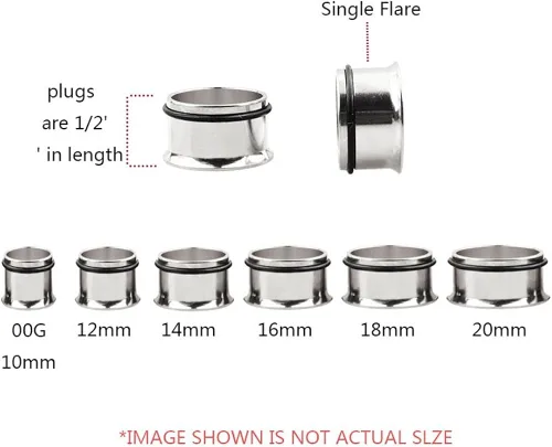 Miniatura 3 de TOPBRIGHT Juego de 24 tapones de acrílico UV y tapones de acero quirúrgico, kit de medidores de oído, juego de estiramiento de ojales, 00G-0.787in