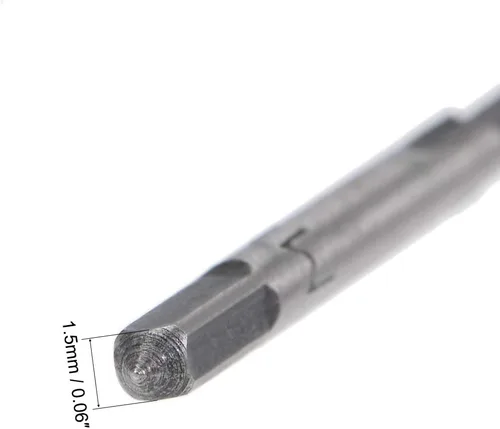 Miniatura 4 de uxcell Juego de 5 pares de roscado de mano métrica M1.6 Rosca 0.014 in paso cónico y enchufe Fresado Machos rectos Flautas de acero de alta velocidad