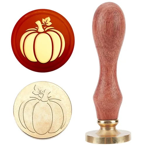 Miniatura 9 de MAYJOYDIY Sello de cera de calabaza de Acción de Gracias, para Halloween, otoño, hojas de arce, sello de cera de sellado de hojas de arce de 0.984