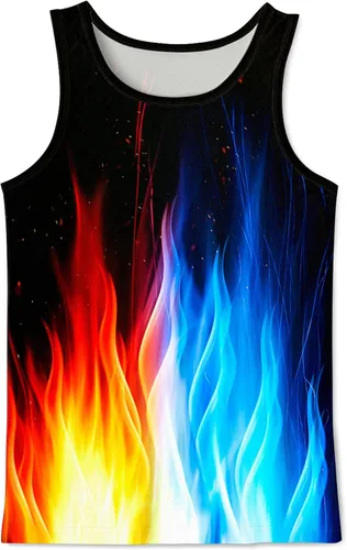 Asylvain Camisetas sin mangas 3D para hombres y mujeres, diseño genial, camisetas sin mangas, camisetas de verano
