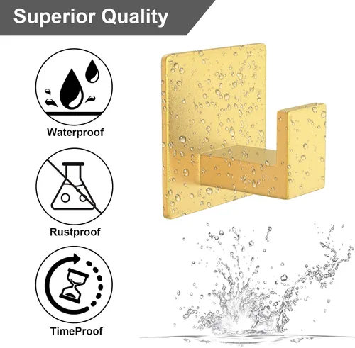 Miniatura 5 de HUFEEOH Ganchos adhesivos para toallas, ganchos de aluminio para toallas de baño, ganchos de pared para colgar, ganchos de pared adhesivos