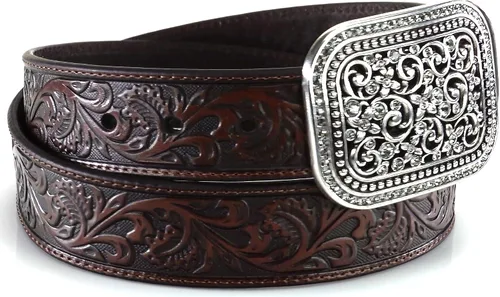 Miniatura 6 de ARIAT Western Belt A10006944 - Hebilla de cristal en relieve floral para mujer
