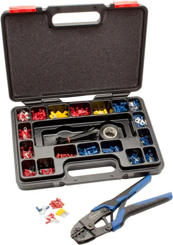 Miniatura 2 de Eastwood Crimp-Right Kit de crimpado de conector sin soldadura Férula Crimpadora Alicates Pelacables y conectores Terminal Kit de herramientas