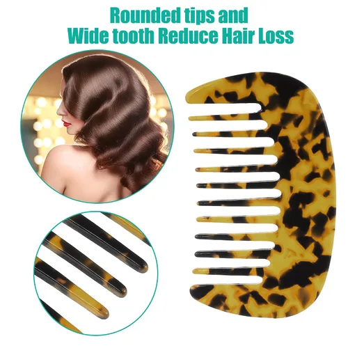 Miniatura 2 de VOCOSTE Mini peine para el cabello de dientes anchos, peine antiestático de tamaño de bolsillo para cabello grueso y rizado, cuidado del cabello