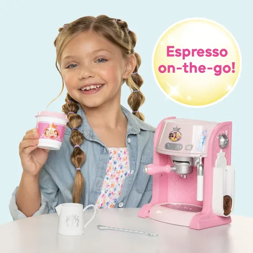 Miniatura 2 de Disney Princess Style Collection - Máquina de café expreso de juguete para niños, cafetera para jugar, accesorios de cocina, regalo para niñas