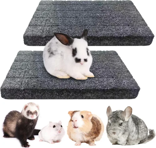 Miniatura 11 de BNOSDM Almohadillas de garra de conejo, almohadillas para rascar conejo, piedra de lava de hámster natural para rechinar dientes, tablero rascador