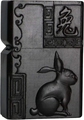 Miniatura 42 de Caja de carcasa de madera de ébano negro natural tallada para módulo Zippo (Serpiente Cobra)
