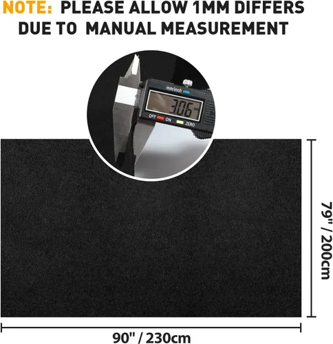 Miniatura 3 de Alfombra de fieltro negro de 78 x 90 pulgadas para altavoz, alfombra de subcaja, automóvil, RV, barco, marina, camión, material de fieltro