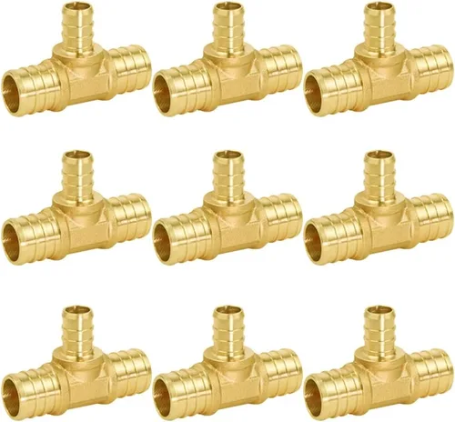 Miniatura 8 de Hooshing 5 unids 1/2 pulgada Tee PEX montaje Soild latón Barb Crimp accesorios para manguera de tubo PEX