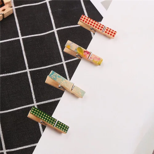 Miniatura 5 de DECORA Pinza de madera pintada colorida de 1.4 in/1.38 pulgadas, 100 piezas para clips de fotos, álbumes de chatarra, manualidades, envoltura