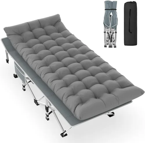Miniatura 10 de Slendor Cuna de Camping, Cunas de Camping Plegables para Adultos, Cuna de Dormir Portátil con Bolsa de Transporte, Oxford de Doble Capa 1200D, Cama