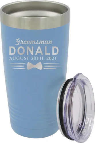 Miniatura 29 de Vaso de padrinos de boda grabado personalizado, taza de acero inoxidable aislada personalizada para padrino de boda, despedida de soltero, boda