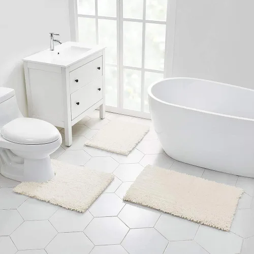 Miniatura 201 de Walensee Alfombra de baño antideslizante (24x17 pulgadas, rosa polvoriento) absorbente de agua, súper suave, lanuda de felpilla, lavable a máquina