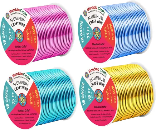 Miniatura 247 de Mandala Crafts - Alambre de aluminio anodizado de 8 calibre para hacer joyas - 9.75 m de alambre flexible negro colorido - Flexible para bonsái