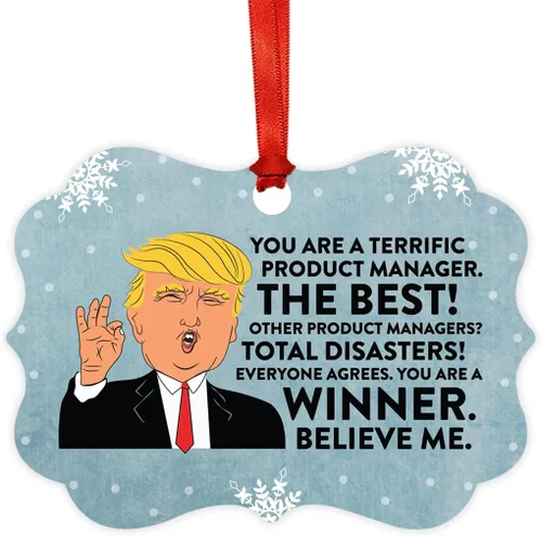 Miniatura 33 de Andaz Press Presidente Donald Trump Fancy Frame Recuerdo Adorno de Navidad Regalo de broma Ejecutivo de Cuenta, 1 paquete, Divertidas Ideas