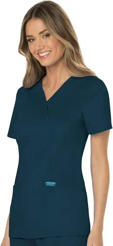 Miniatura 4 de Cherokee - Camiseta de ropa quirúrgica para mujer estilo cruzado falso para trabajar WW610