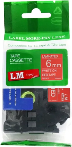 Miniatura 38 de Paquete de 1 unidad LM Tapes LMe511 Premium de 1/4 de pulgada con impresión negra en etiqueta azul compatible con Brother TZe-511 P-Touch, incluye